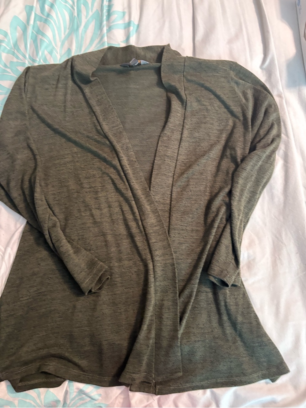 Mix It Olive Open-Front Drape Cardigan